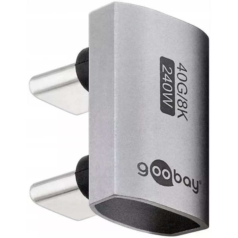 USB-C-adapteri/liitin Goobay 74446 hopea nikkeli/kultakontaktit