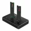 Qoltec 52274 M.2 SSD-telakka | NVMe | SATA | USB-C | DUAL 2 x 2TB