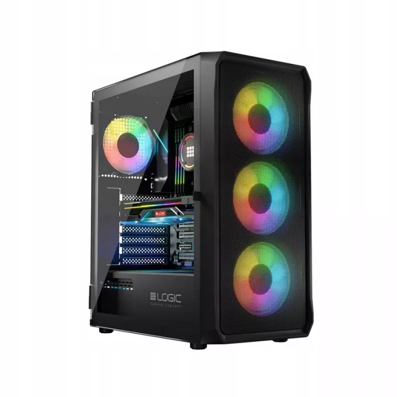 LOGIC CONCEPT Portos ARGB ATX Mid-Tower-kotelo, musta