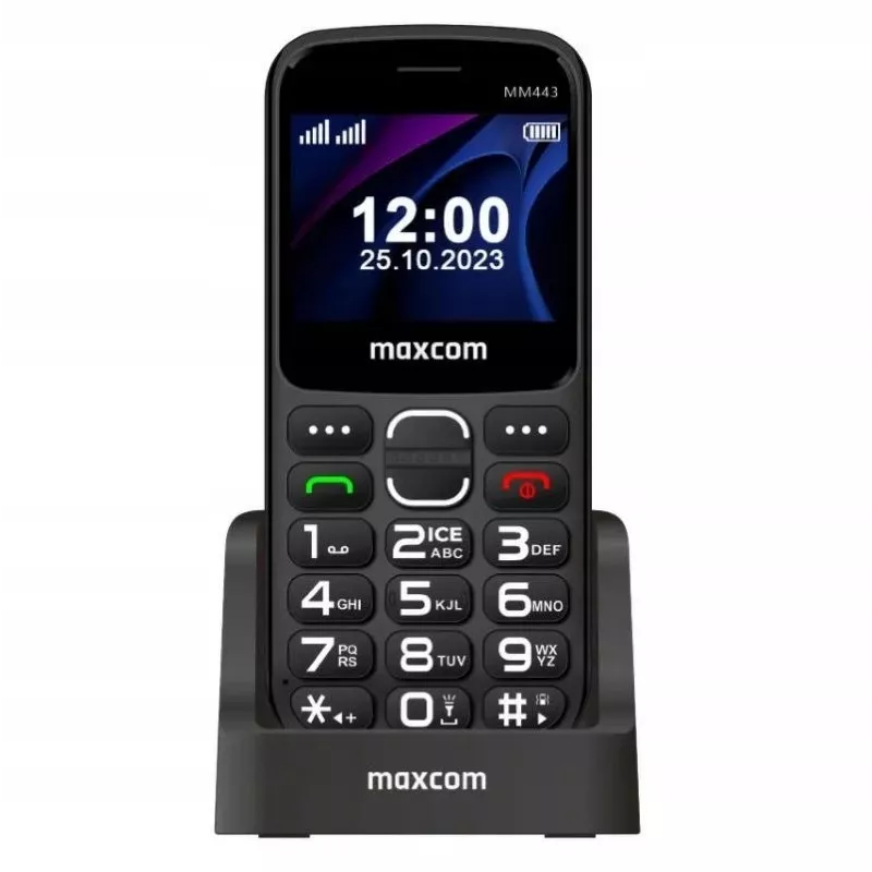 Maxcom Comfort MM443 S näppäimillä ja telakalla musta/musta
