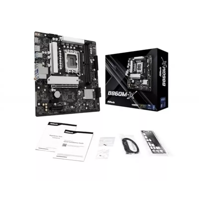 ASRock B860M-X emolevy, Intel B860, LGA 1851, micro ATX, DDR5