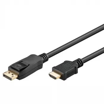 DisplayPort 1.2 - HDMI adapterikaapeli 1.4 4K @ 30Hz / Ultra High Speed HDMI kaapeli / kullattu liitin moitteettomaan signaalin siirtoon / kannettava