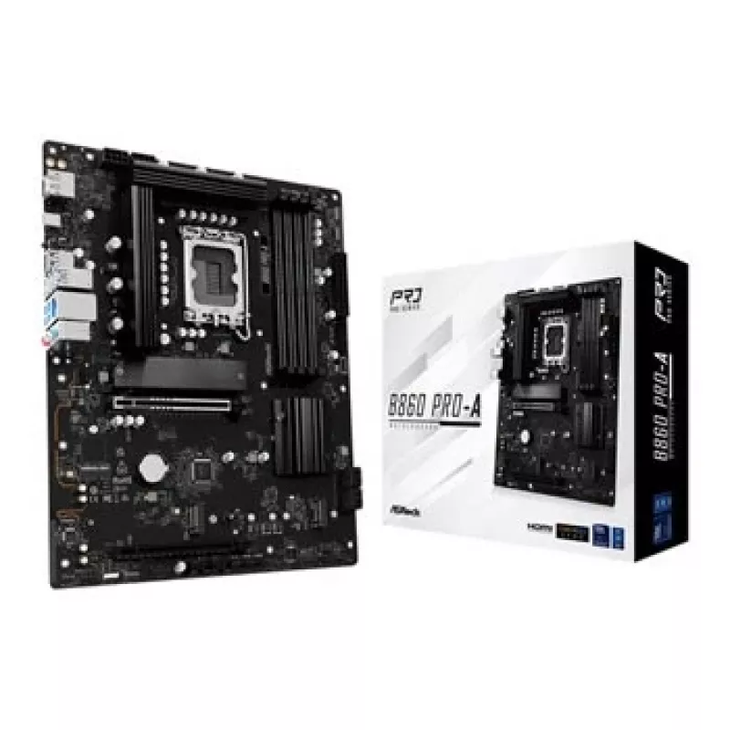 Emolevy ASRock B860 Pro-A — Intel B860 ATX, LGA 1851, DDR5, 4x DIMM, 256GB, 2.5Gb LAN, 1x M.2, 4x SATA III