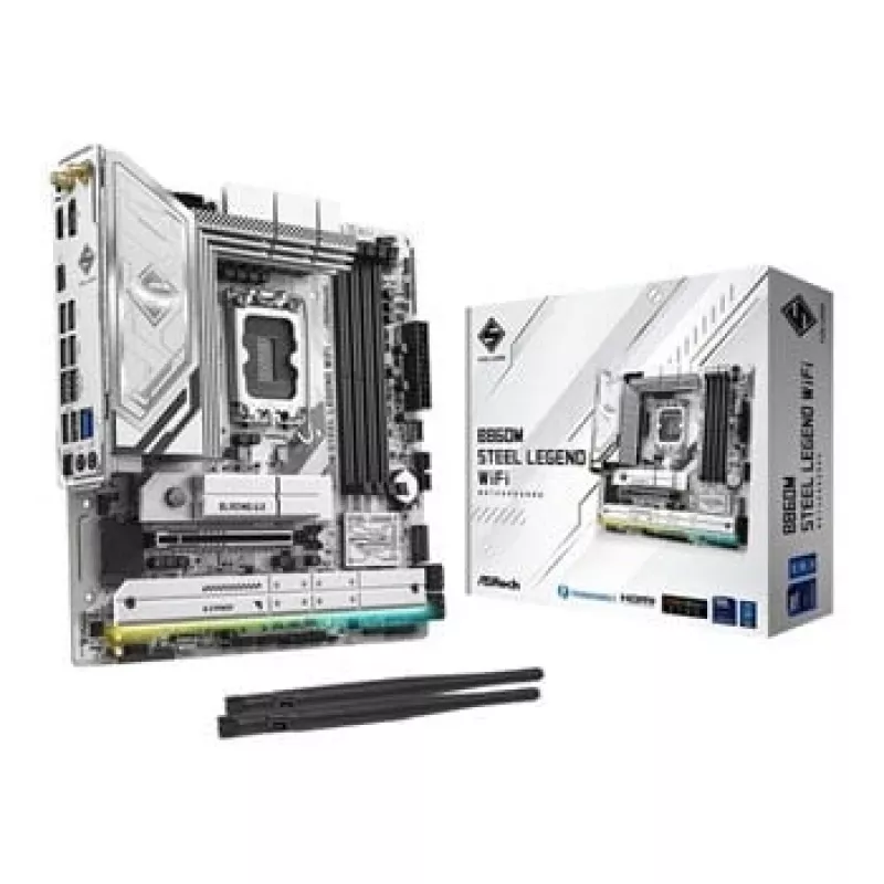 Emolevy ASRock B860M Steel Legend WiFi — Intel B860, LGA 1851, micro‑ATX, DDR5, 4 DIMM, Wi‑Fi 6E, 2.5GbE