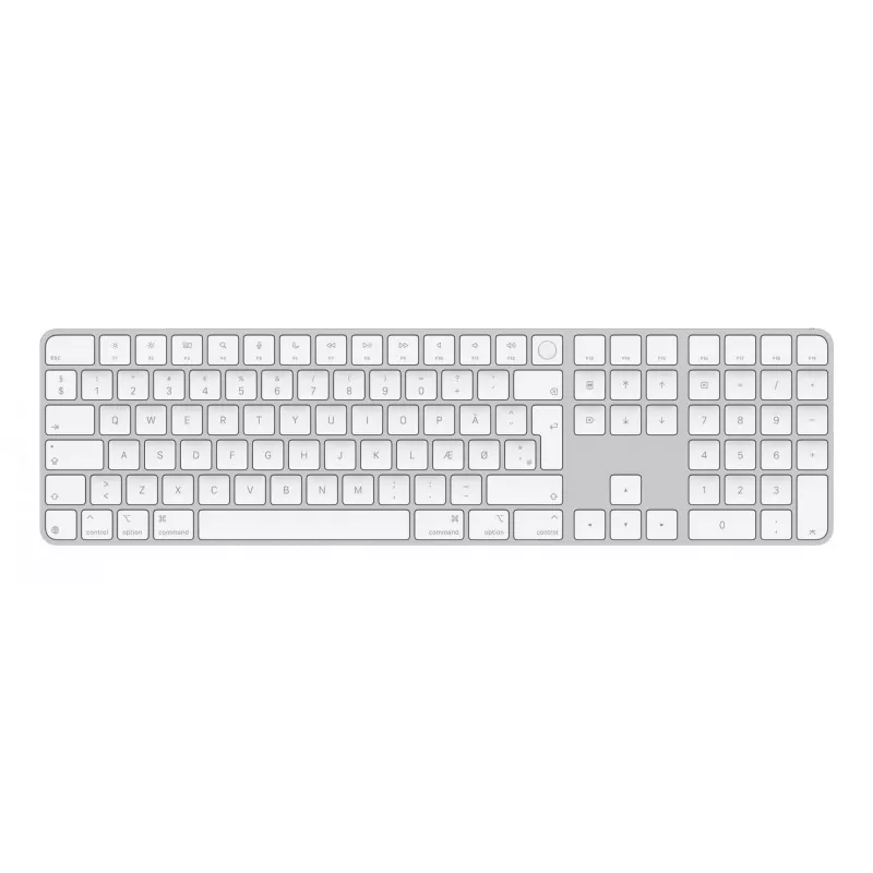 Apple MXK73DK/A Magic Keyboard Touch ID:llä ja numeronäppäimistöllä, langaton, tanskalainen, valkoinen