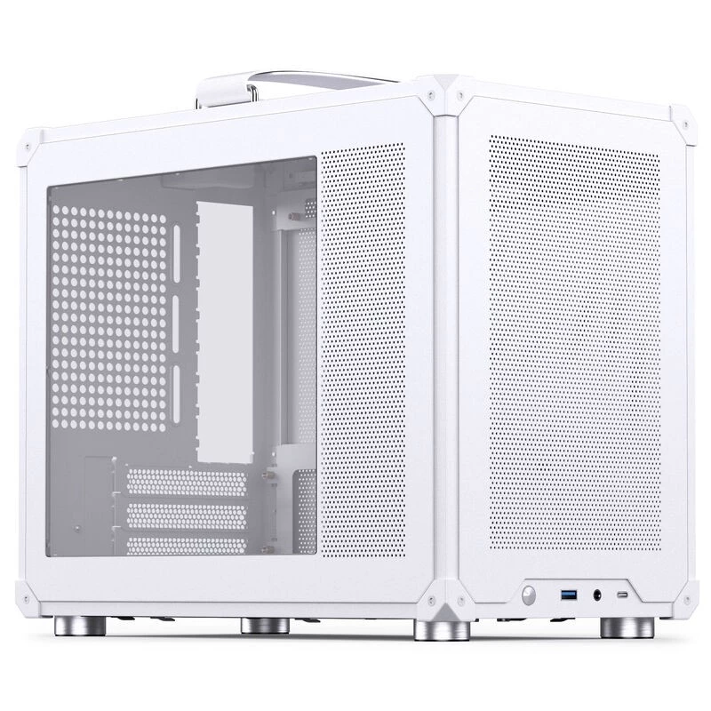 Jonsbo C6 MAX -tietokonekotelo, Mini-kotelo, Micro-ATX, karkaistu lasi - valkoinen