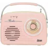 Retro-pöytäradio Eltra LUIZA RETRO SP-11, MP3-, USB- ja SD-korttituki, pinkki