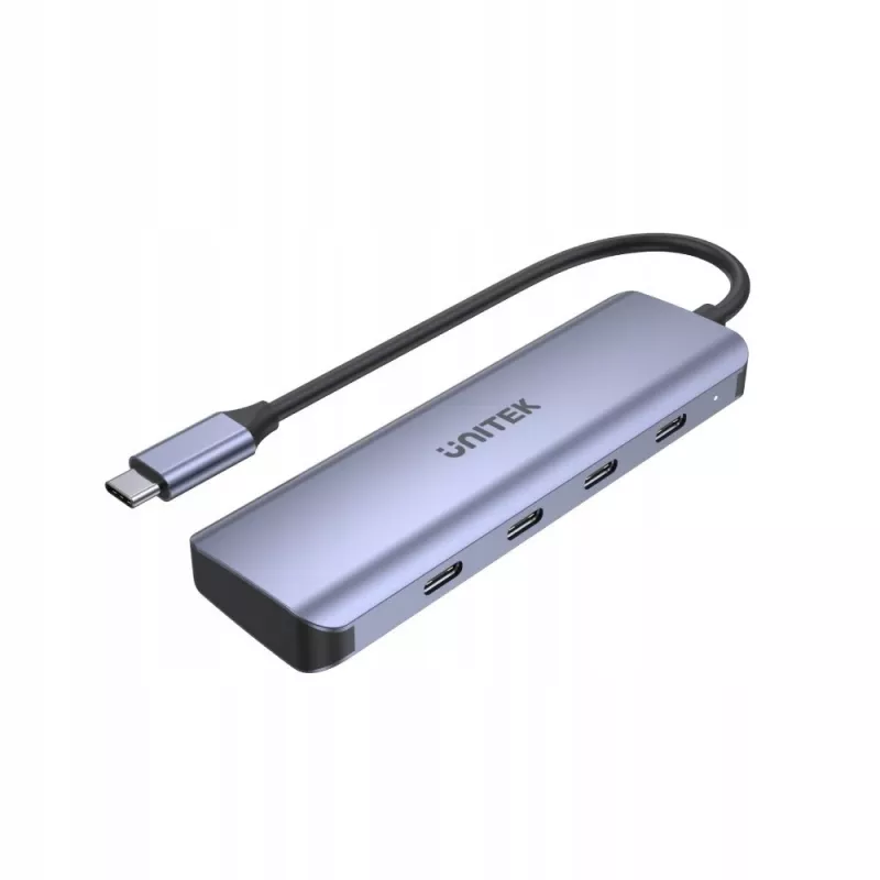 UNITEK uHUB Q4 USB-keskitin Type-C 5000 Mbit/s harmaa