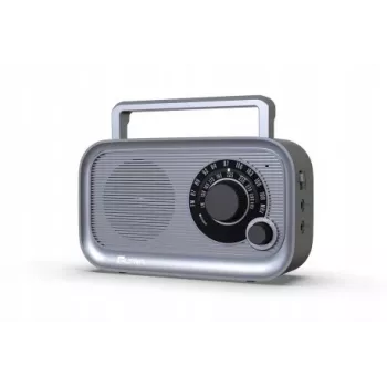 Kannettava Eltra HANIA harmaa FM/AM-radio, kompakti muotoilu, paristokäyttöinen
