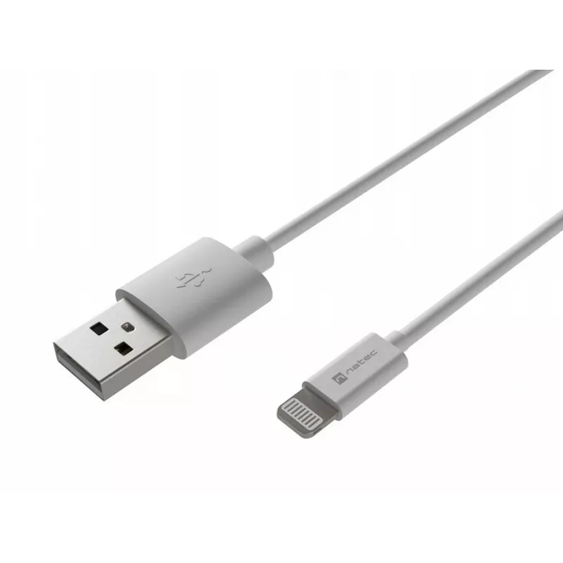 Natec Prati Lightning-kaapeli (uros)->USB-A (uros) 2 m MFi valkoinen NKA-2149