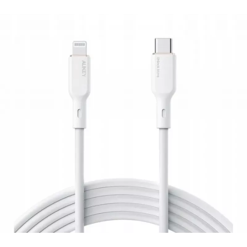 CB-SCL2 valkoinen silikonikaapeli Lightning-USB-C USB Power Delivery USB-PD