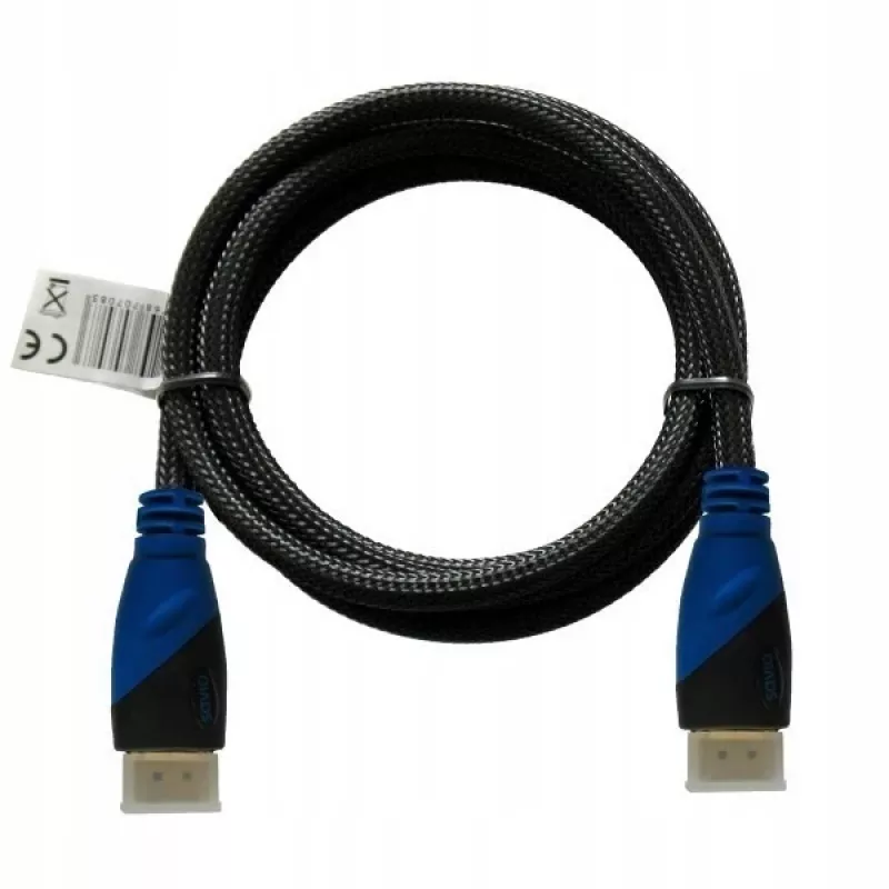 HDMI-kaapeli SAVIO CL-02 1,5 m — HDMI 1.4, 4096×2160, ARC, Ethernet, kullatut koskettimet