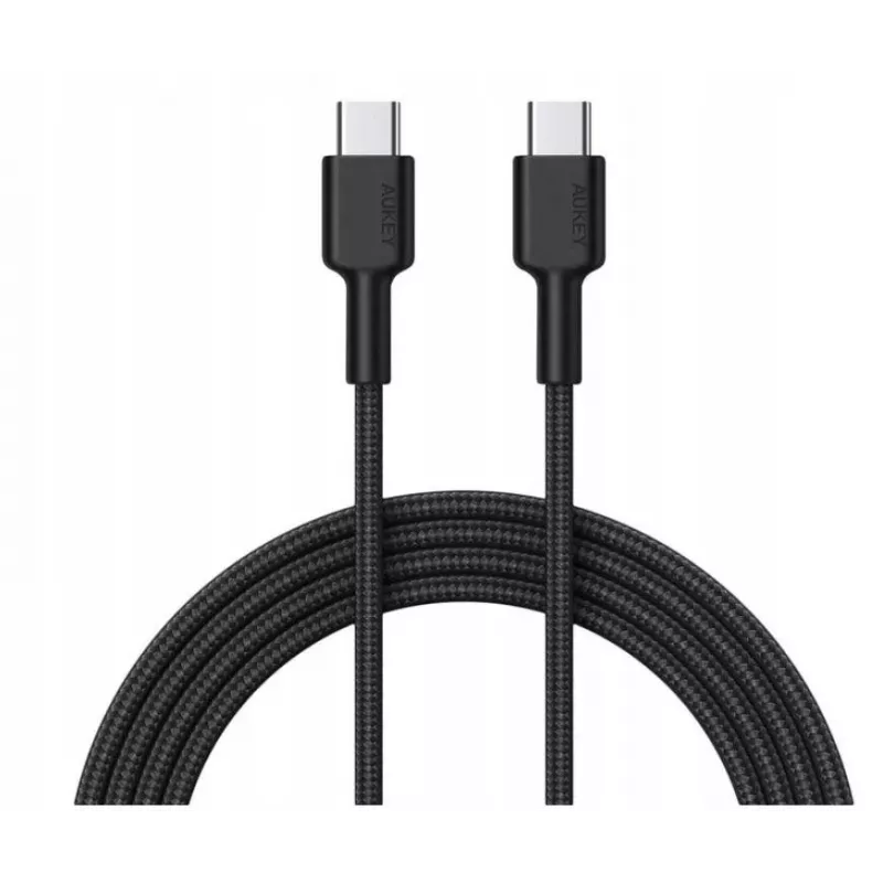 Aukey CB-CD45 USB-C – USB-C -kaapeli, Quick Charge, 0,9 m, musta