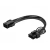 Savio AK-49 PCIe 6-pin – 8-pin (6+2) virtajohto, 0,15 m, musta