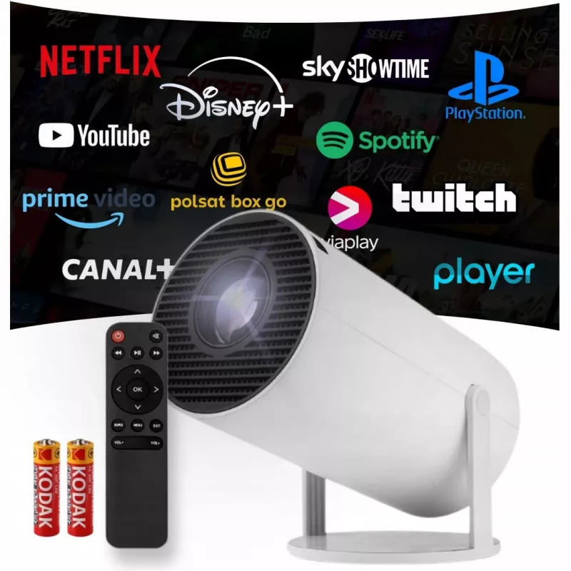 Projektori WiFi kaukosäädin Android TV 130 inch 4K Full HD HY300 Pro LED