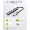 Goobay USB-keskitin 74456 Type-A 5000 Mbit/s vaaleanharmaa