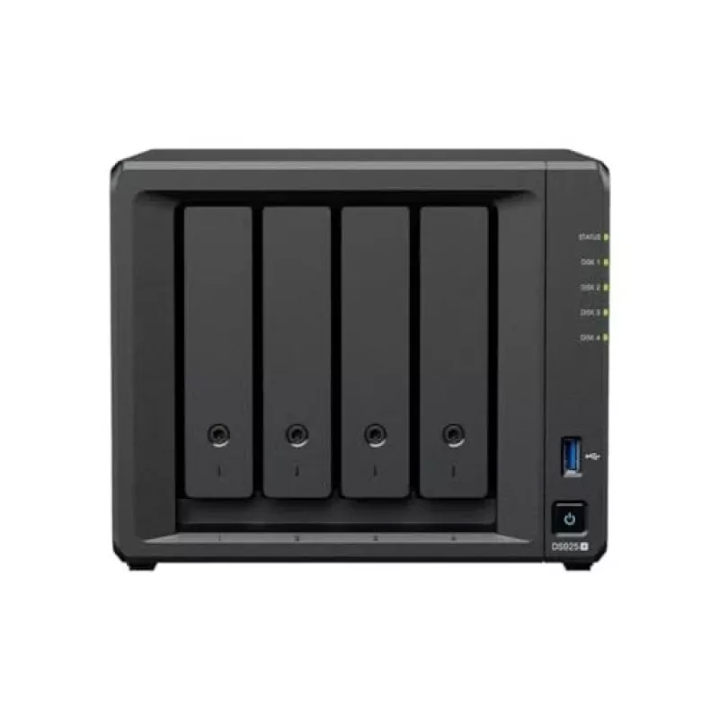Synology DiskStation DS925+ NAS/tallennuspalvelin Ryzen Embedded V1500B 4 GB DDR4 0 TB musta