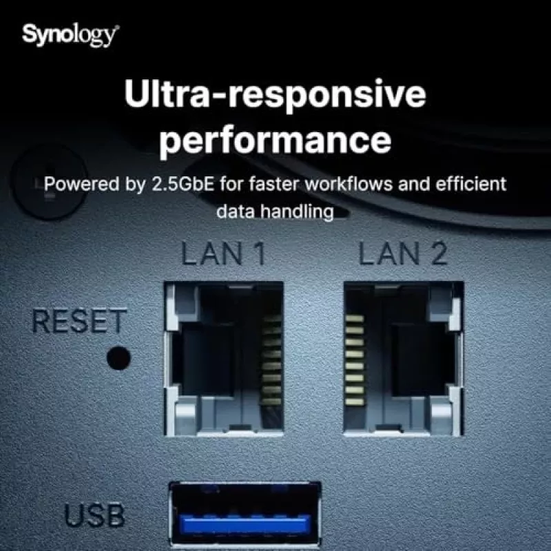 Synology DiskStation DS925+ NAS/tallennuspalvelin Ryzen Embedded V1500B 4 GB DDR4 0 TB musta