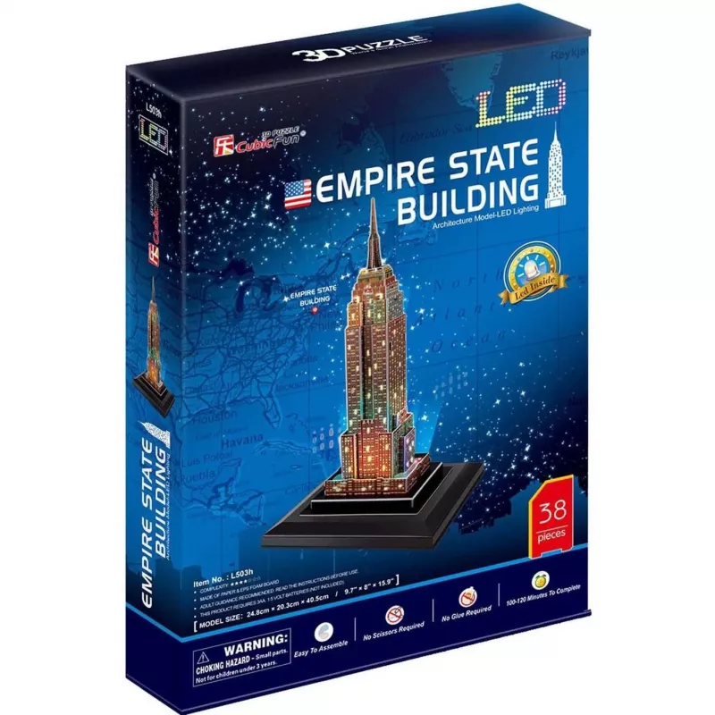 Empire State Building - valaistu 3D-palapeli 37 osaa