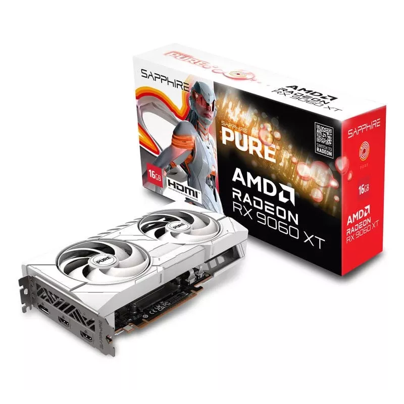 SAPPHIRE PURE Radeon RX 9060 XT Gaming OC 16GB näytönohjain