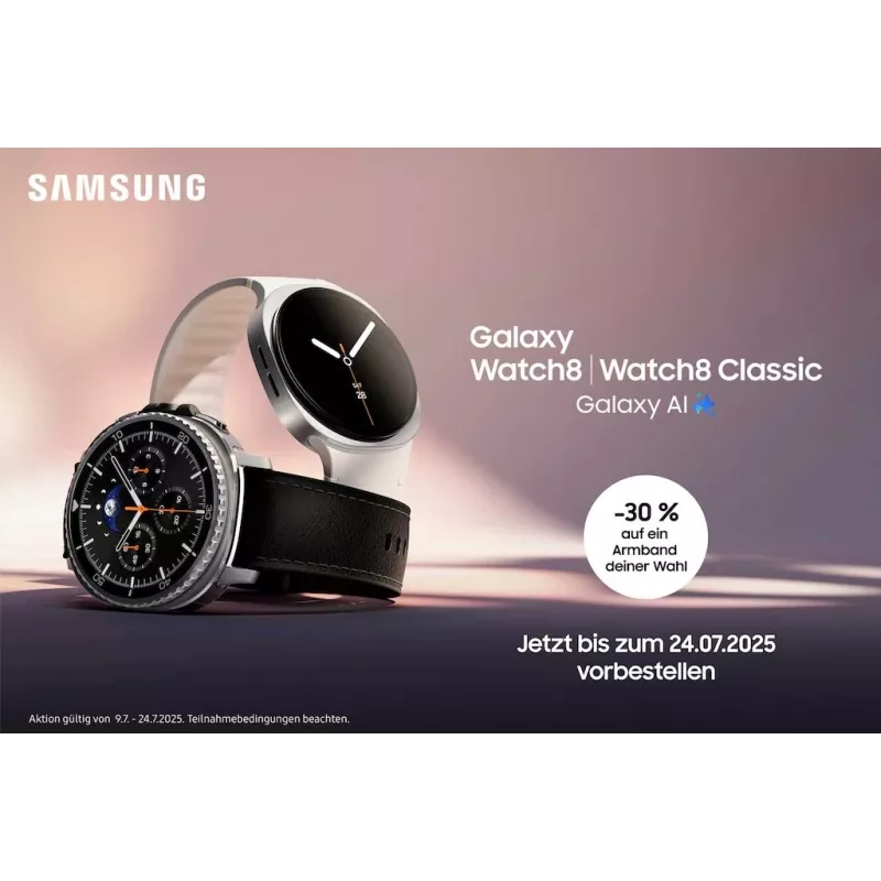 Älykello Samsung Galaxy Watch 8 Classic 46 mm hopea — 3,3 cm AMOLED, 4G, 64 GB, 445 mAh