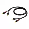 Audiokaapeli Procab 2x RCA/chinch-pistoke, 1 m pituus (malli 1KPCL079)