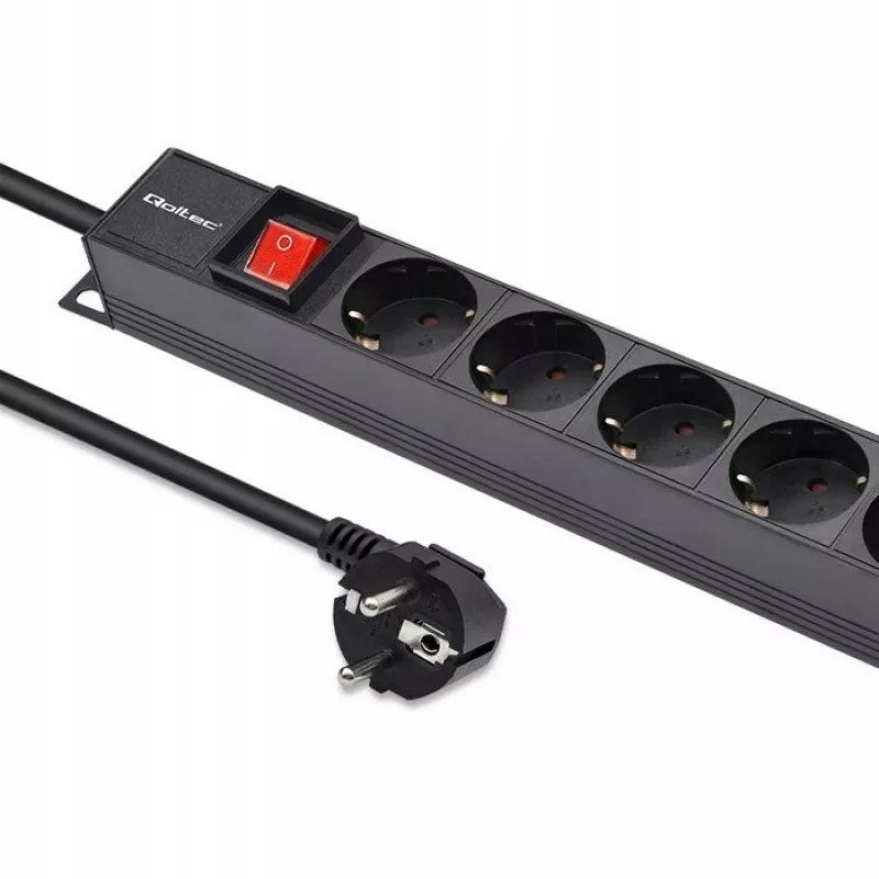 Qoltec alumiininen PDU RACKiin | 16A | 16 x Schuko | pystysuora | 1,8 m