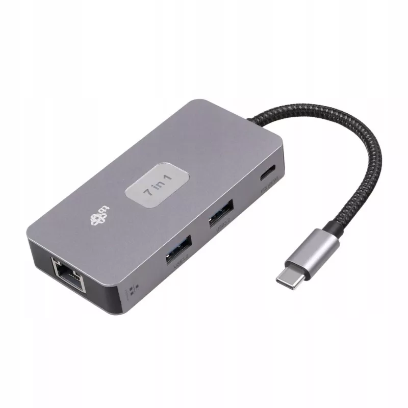 TB-sovitinkeskitin USB-C (7-in-1) HDMI USB SD/TF RJ45 (2500 Mbit/s) PD