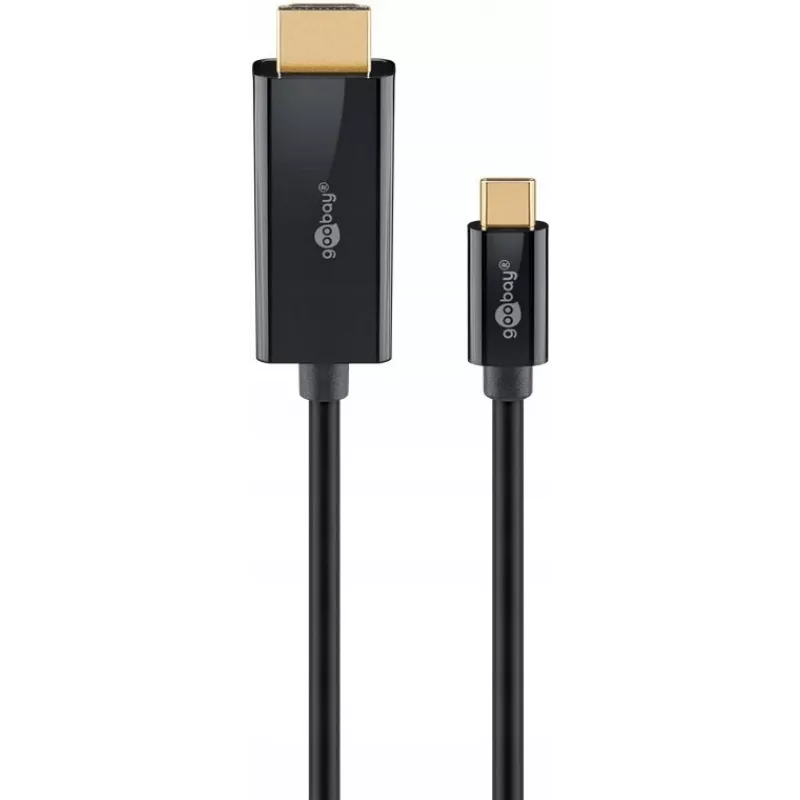 Goobay USB-C - HDMI -kaapeli 4K 60 Hz 1 m musta - uros> HDMI (75696)
