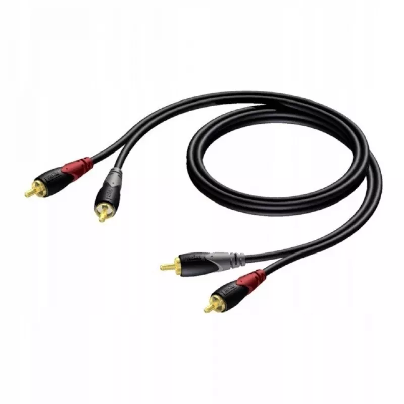 RCA/chinch-audiokaapeli Procab KPCL078 2x uros, 0,5 m