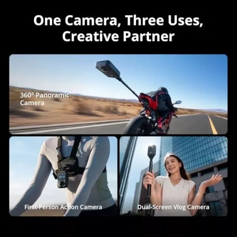DJI Osmo 360 Adventure Combo CP.OS.00000442 8K 360° actionkamera, 120 MP, 1/1,1 tuuman CMOS, 2 tuuman näyttö, 128 Gt, Wi-Fi, IP68