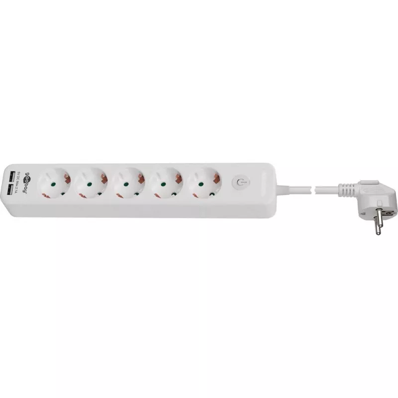 Jatkopistorasia Goobay 5-osainen kytkimellä ja USB:llä