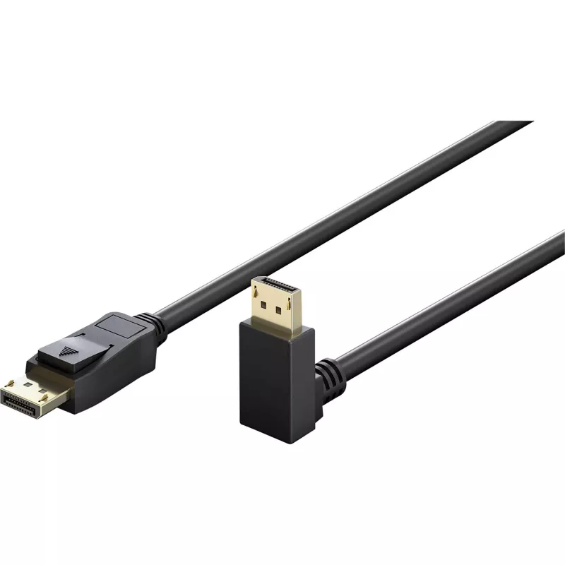 Goobay DisplayPort-kaapeli 90 asteen kulmaliitin, DisplayPort 2.0/2.1, 54 Gbit/s, 8K 144 Hz, 2 m