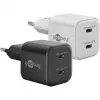 USB-C-pikalaturi Nano, PD, GaN, 35 W (valkoinen, 2x USB-C, Power Delivery 3.0)