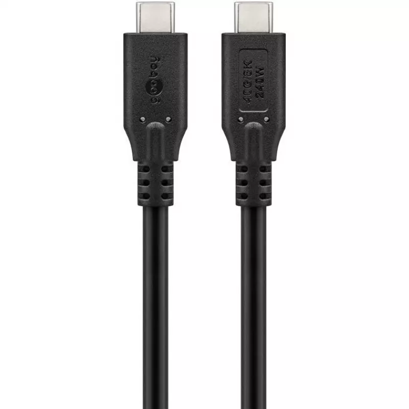 Goobay USB-kaapeli-C, USB4, 240 W, 40 Gbit/s, Power Delivery, 1 m (1m, USB 4.0, 240W), USB-kaapeli
