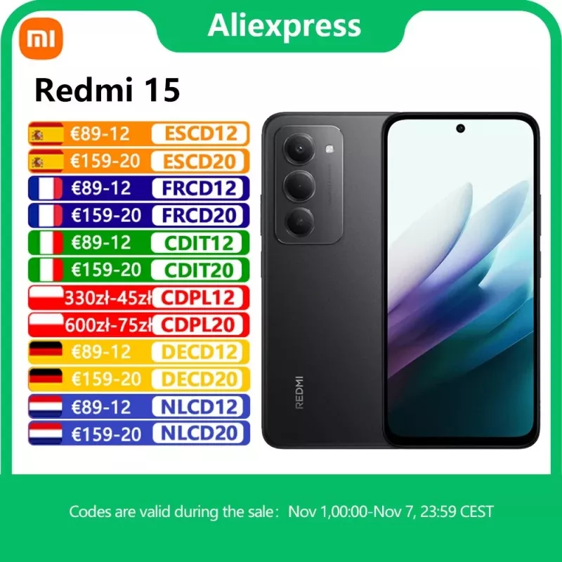 Xiaomi Redmi 15 4G (256GB, Viola Sabbioso, 6.90, Doppia SIM Ibrida, 4G), älypuhelin, violetti