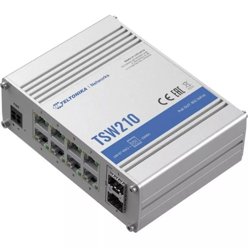 Teltonika TSW210 kytkin, 8x RJ45, 2x SFP