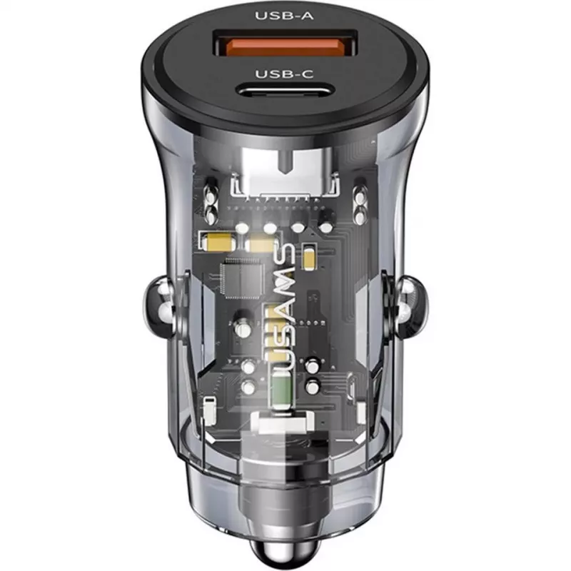 Autolaturi usams CC164CC01 30W 1×USB-A ja 1×USB-C nopeaan lataukseen
