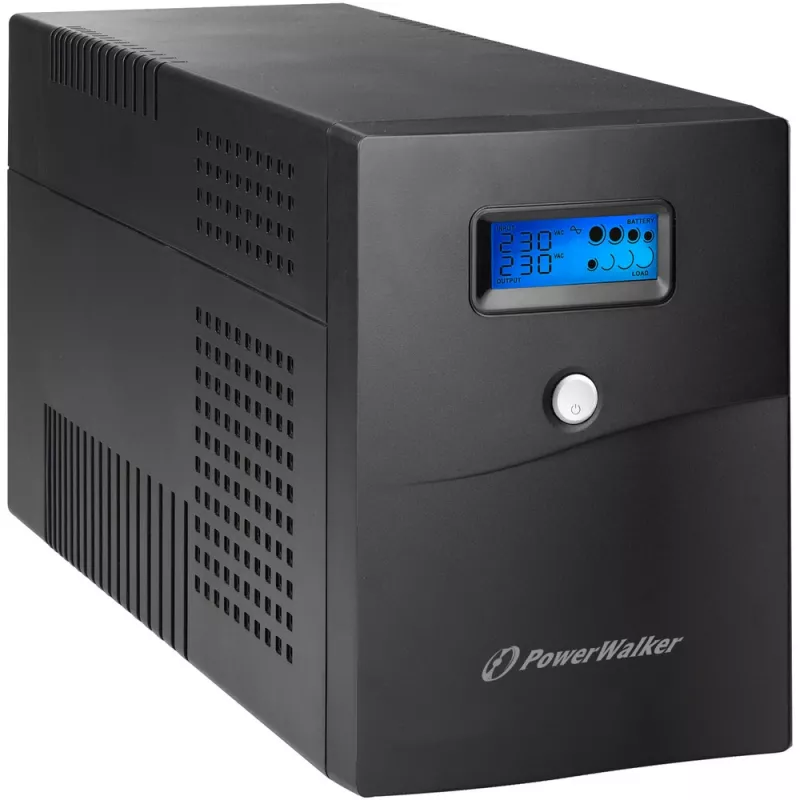 Keskeytymätön virransyöttö PowerWalker VI 3000 SCL — Line-Interactive UPS 3 kVA / 1800 W, 230 V, 9 Ah akku, LCD, Tower, musta