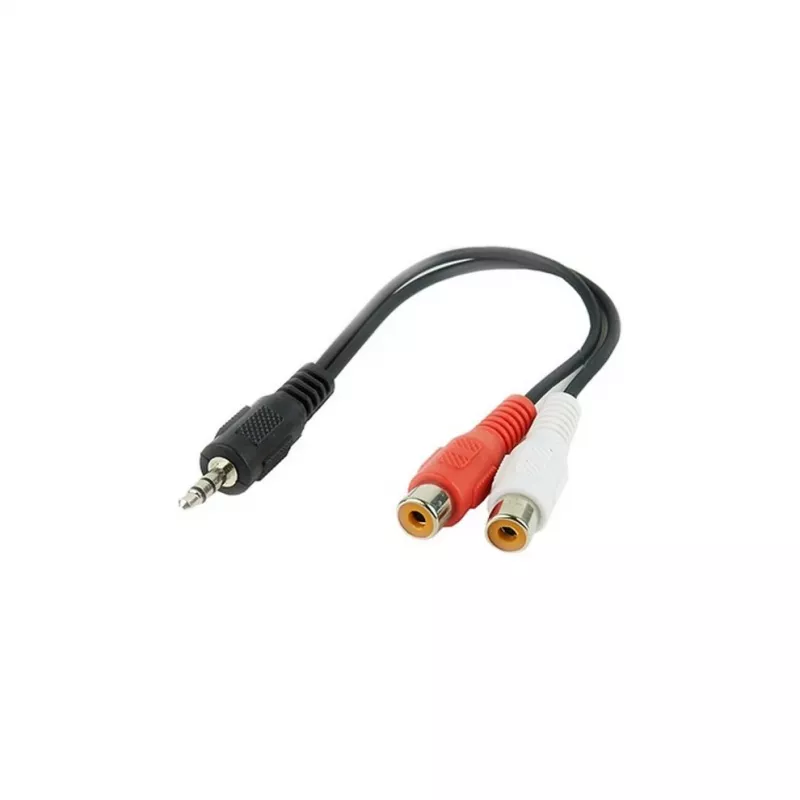 Audio-liitin (3,5 mm) – 2 RCA -kaapeli GEMBIRD CCA-406 20 cm musta
