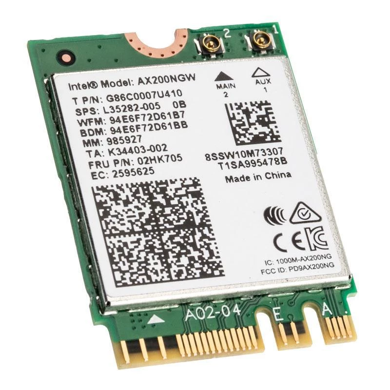 Intel AX200.NGWG.NV Wi-Fi 6 -sovitin PCIe 2400 MBit/s verkkokortti-WLAN