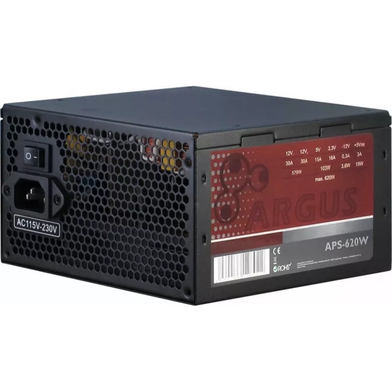 Inter-Tech Argus APS -virtalähde 620 W 20+4 Pin ATX ATX musta