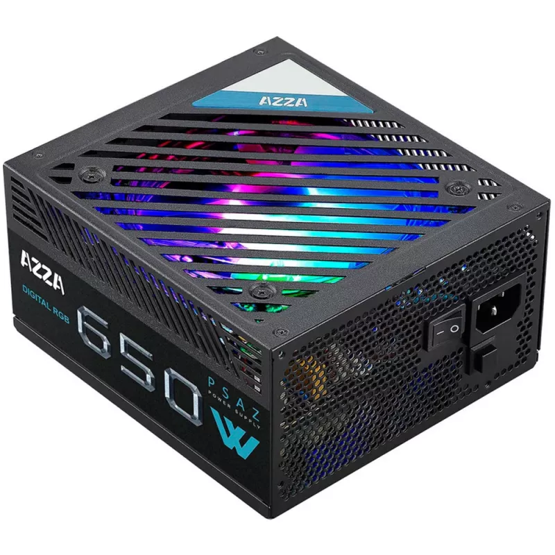 Azza PSAZ-650W(ARGB) virtalähde 20+4 pin ATX ATX musta