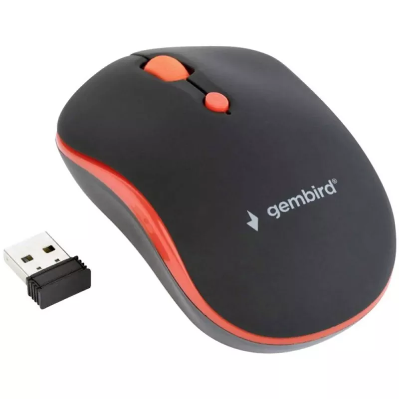 GEMBIRD MUSW-4B-03-R langaton optinen hiiri MUSW-4B-03-R 1600 DPI nano USB musta-punainen