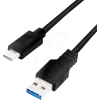 Logilink - USB-kaapeli - USB Type A (W) - USB-C (M) - USB 3.2 Gen 1 - 3 A - 1 m - musta (CU0168)