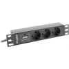 Lanberg PDU-03F-0200-BK virranjakoyksikkö (PDU) 1U musta 3 AC-lähtöä (PDU-03E-0200-IEC-BK)