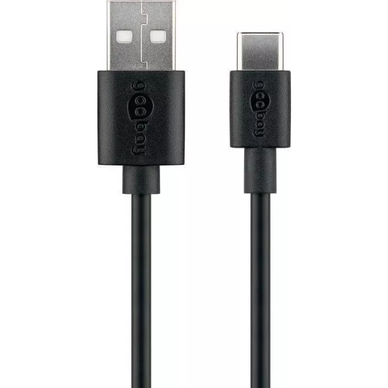 Goobay | USB-C lataus- ja synkronointikaapeli (USB-A > USB-C) | 59124 | USB-C pistoke | USB 2.0 pistoke (Type-A)