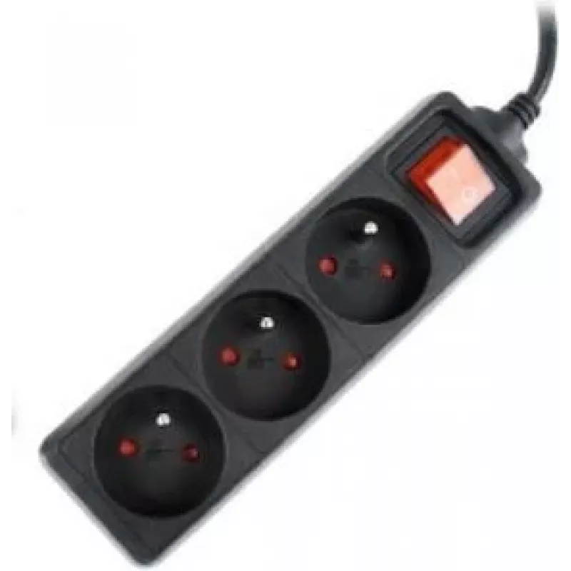 Gembird EG-PSU3F-01 ylijännitesuoja musta 3 AC-pistorasiaa 230 V 0,6 m