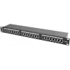Patch-paneeli 1U LANBERG PPS6-1024-B, 24-porttia Cat6, metalli, musta, 442×114,5×44,5 mm
