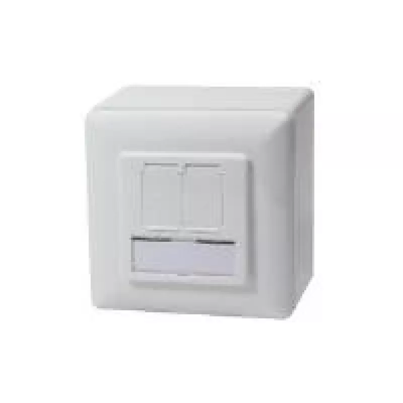 LogiLink NP0035A pinta-asennettava verkkorasia, 2× RJ45, CAT5e, suojattu, valkoinen
